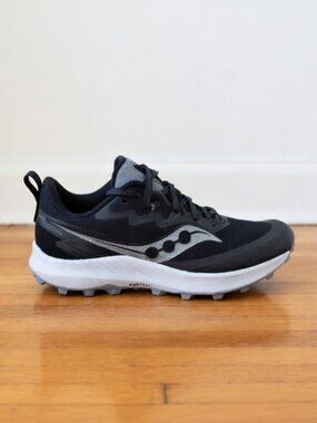 Saucony Peregrine 14 Black Carbon Trail Running Shoes Women's Size 9 New In Box